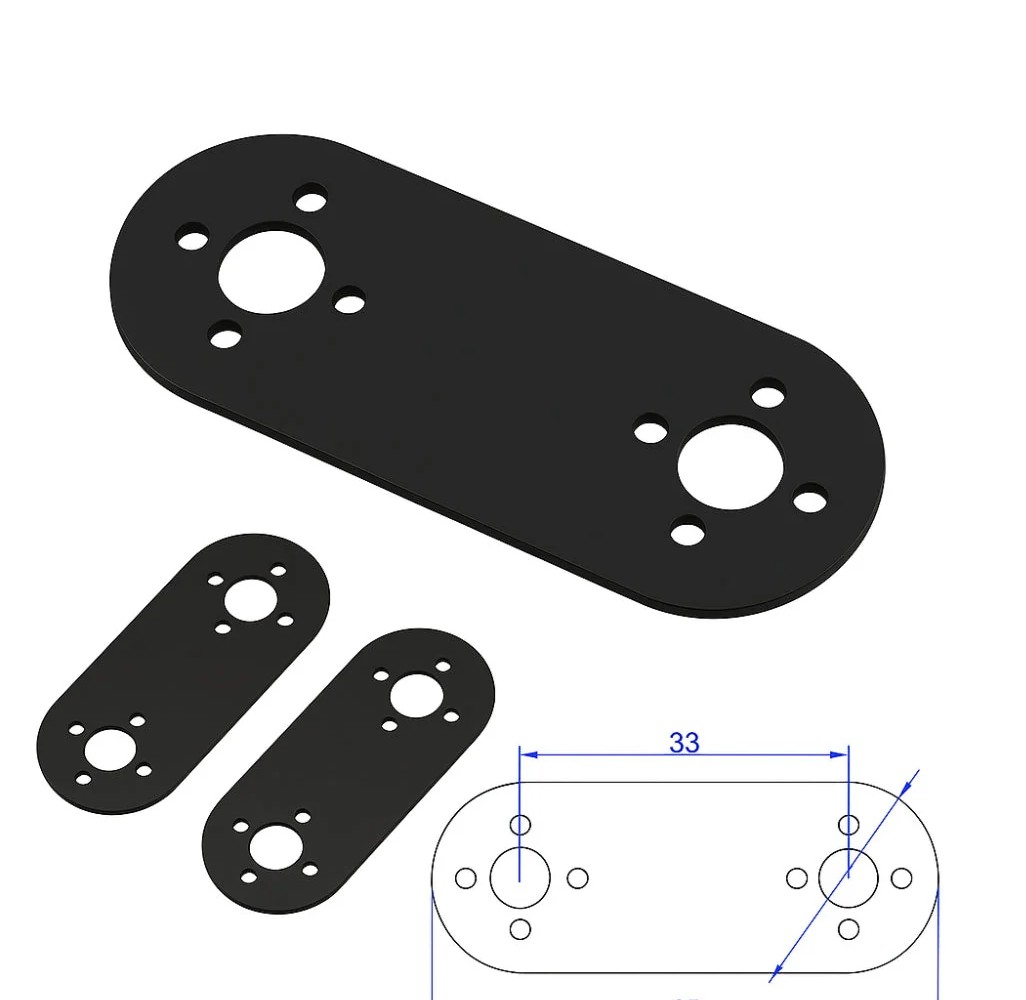 Black Aluminum Beam Bracket for Robot Arm /Humanoid Robot / Servo Line-Shape